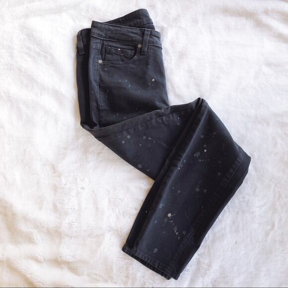 PAIGE Denim - PAIGE Gray Verdugo Ankle Jeans with Splatter Design